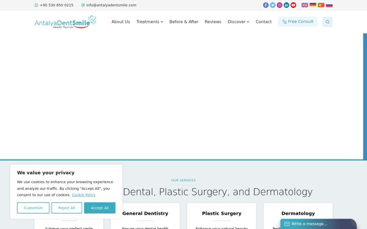 Screenshot of antalyadentsmile.com