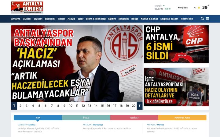Screenshot of antalyagundem.com.tr