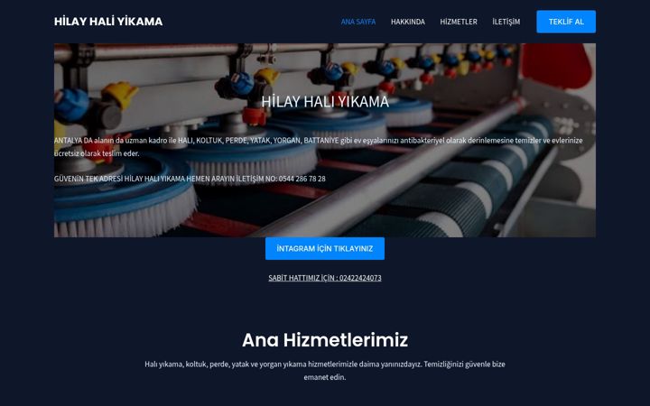 Screenshot of antalyahilayhaliyikama.com