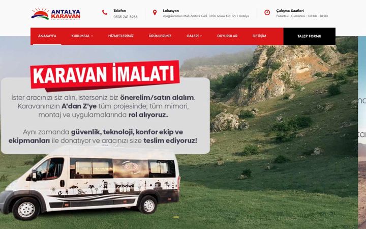 Екранна снимка на antalyakaravan.com