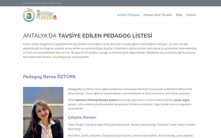 Screenshot of antalyapedagogtavsiye.com