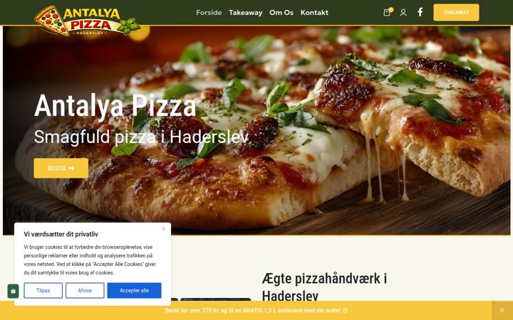 Screenshot of antalyapizzahaderslev.dk