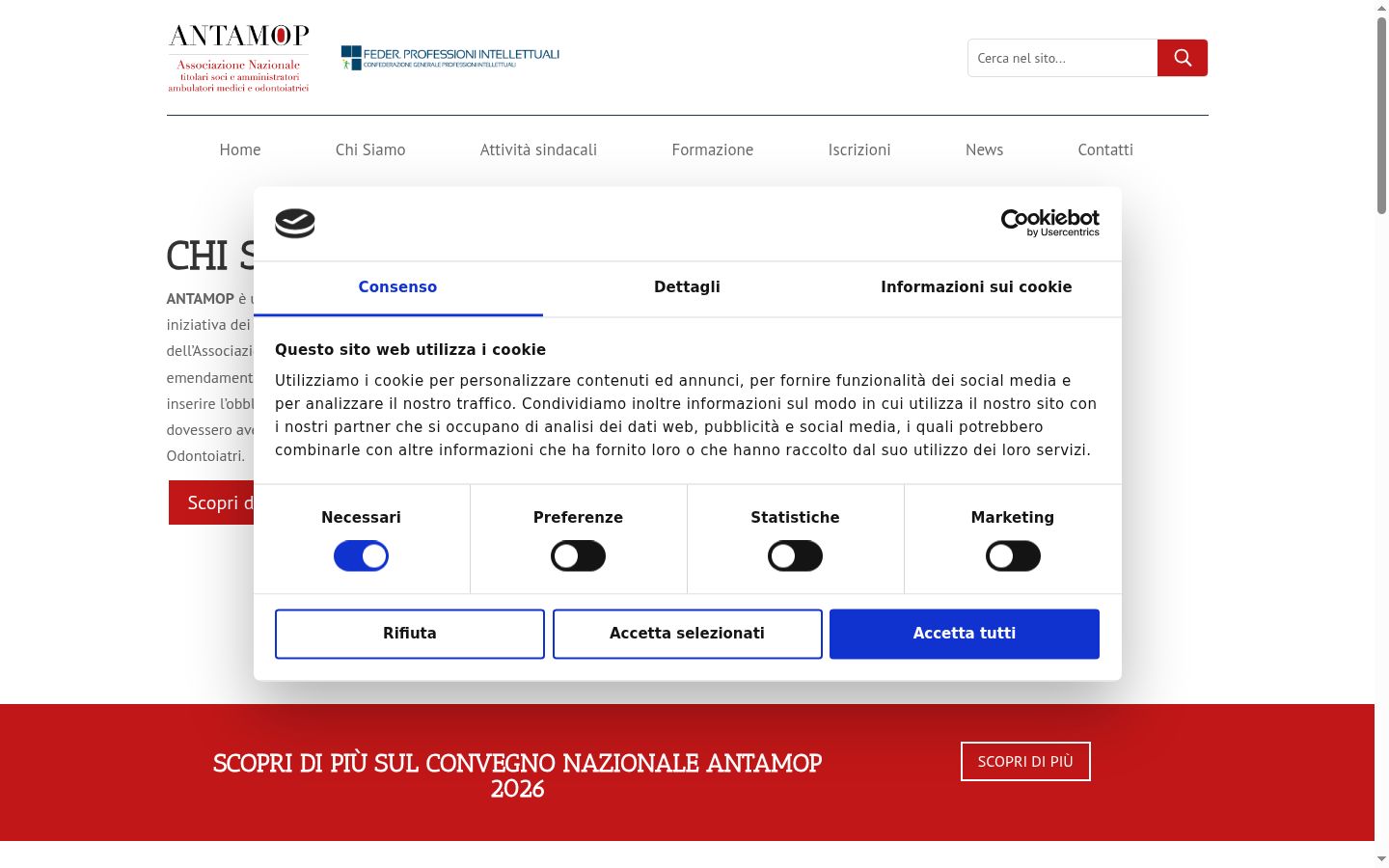 Snimka zaslona bannera za privolu prikazanog prije bilo kakve interakcije