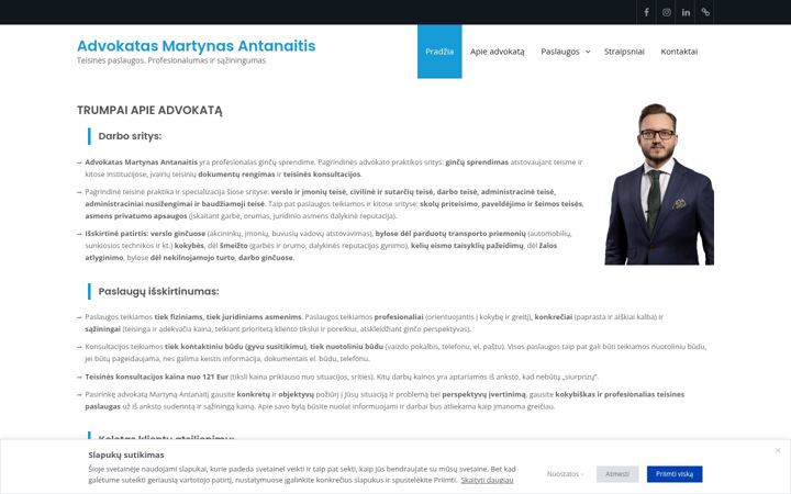 Captura de ecrã de antanaitis.eu