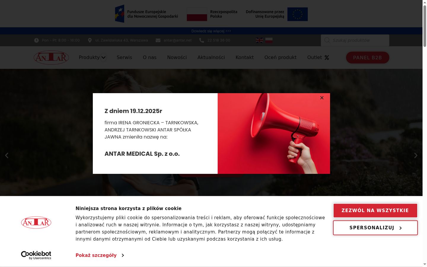 Captura de pantalla del banner de consentimiento mostrado antes de cualquier interacción