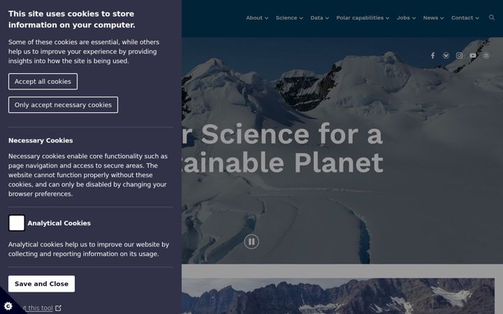 Screenshot of antarctica.ac.uk
