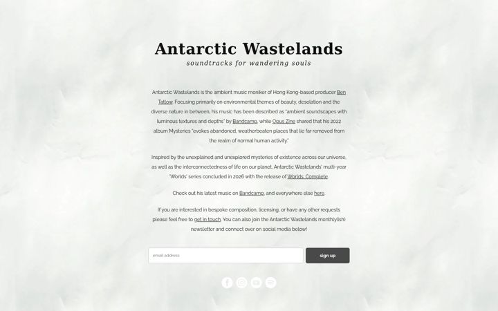 Screenshot of antarcticwastelands.com
