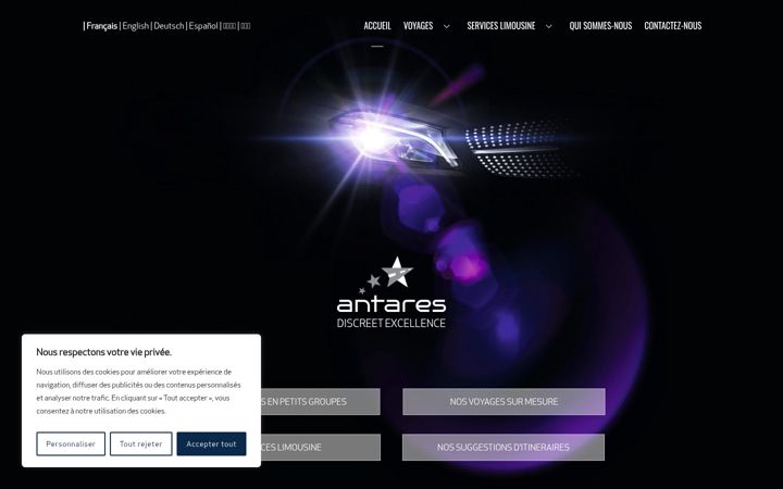 Screenshot von antares-tourisme.ch