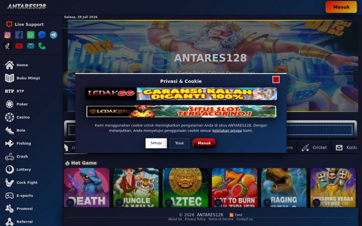 Screenshot von antares128.org