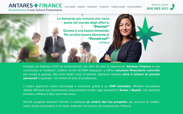 Screenshot von antaresfinance.it