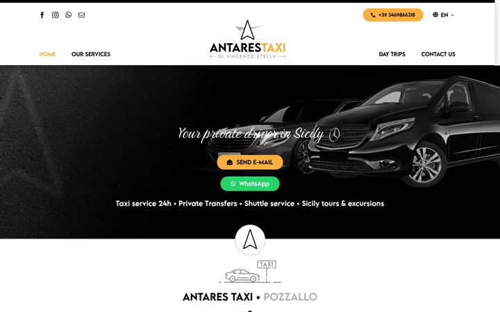 Snimka zaslona za antarestaxi.com