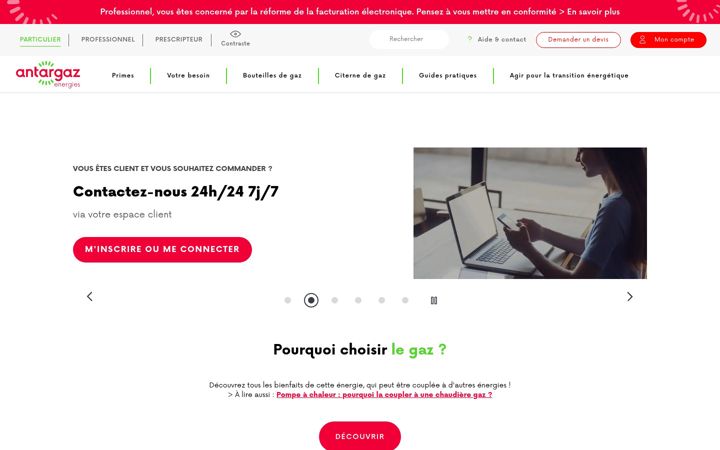 Screenshot di antargaz.fr
