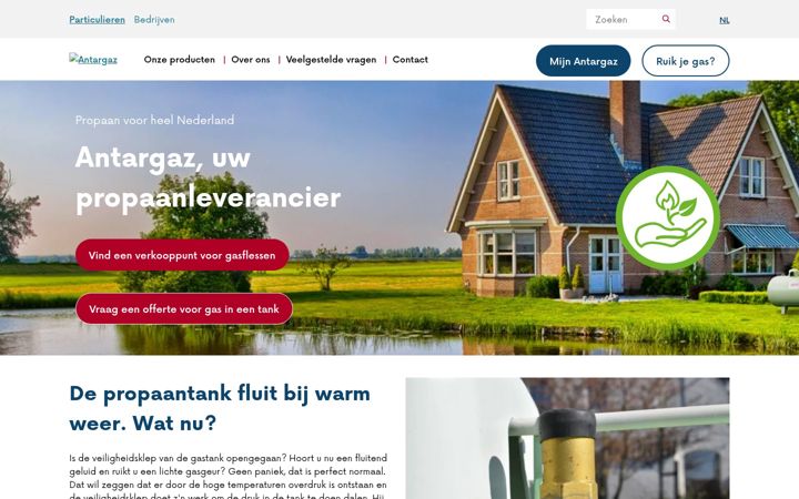 Skjámynd af antargaz.nl