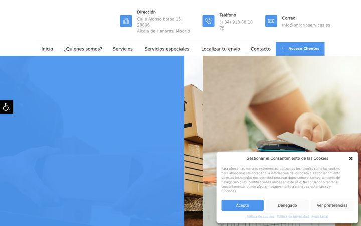 Screenshot του antariaservices.es