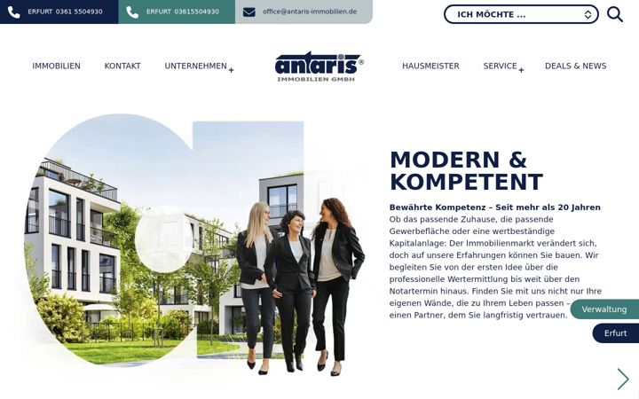 Screenshot of antaris-immobilien.de