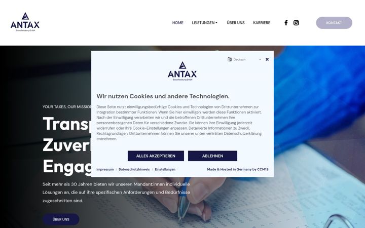 Snímek obrazovky antax.net