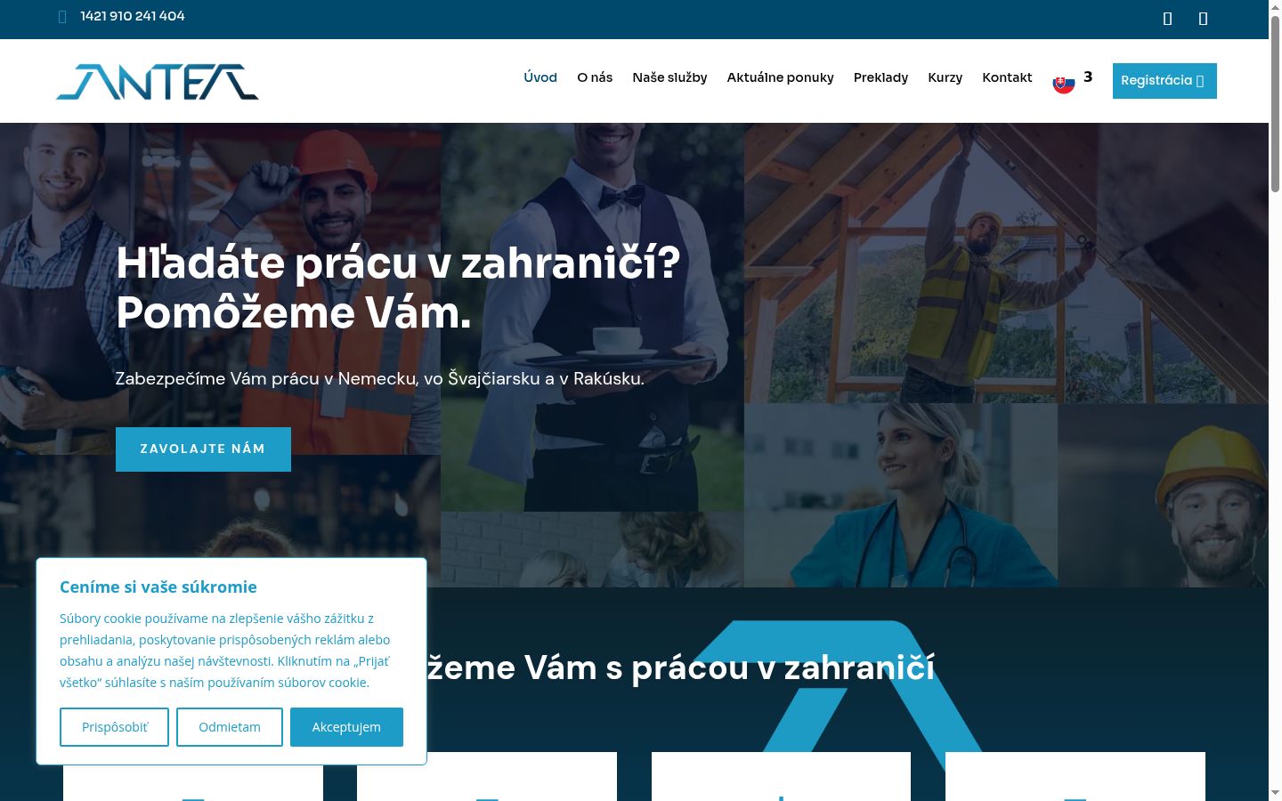 Snímka obrazovky banera súhlasu zobrazeného pred akoukoľvek interakciou
