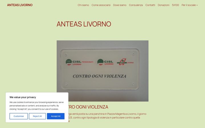 Snímek obrazovky anteaslivorno.it