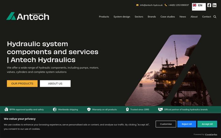 Screenshot of antech-hyd.co.uk