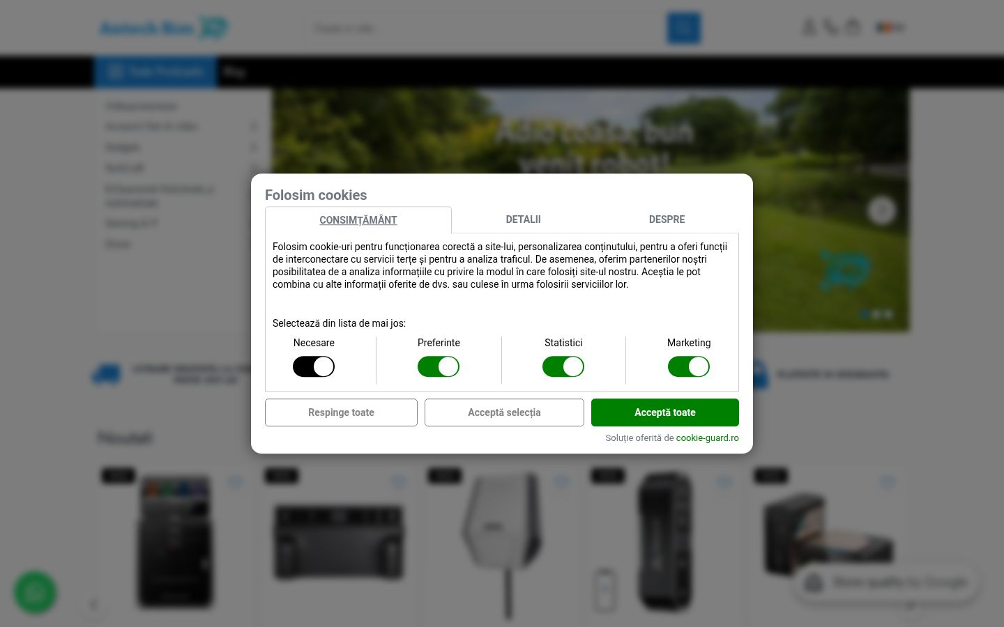 Capture d'écran de la bannière de consentement affichée avant toute interaction