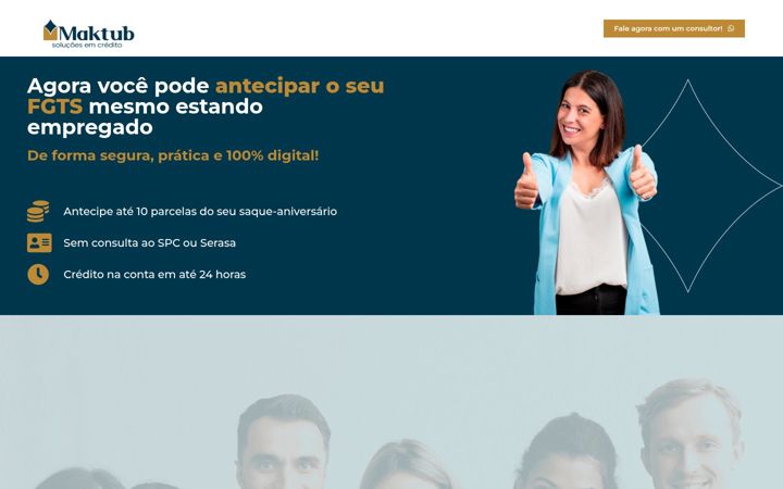 Screenshot of antecipemaktubpromotora.com.br