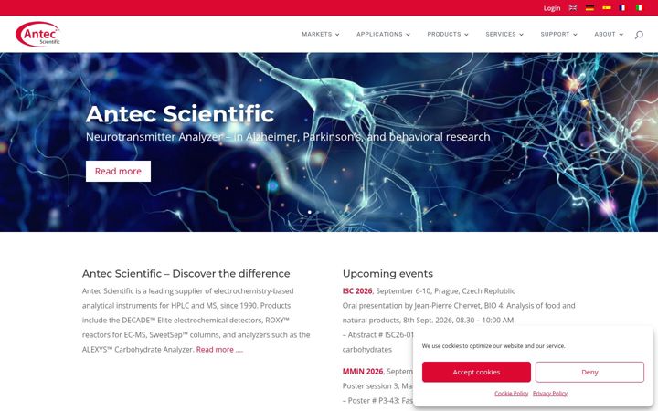 Screenshot of antecscientific.com