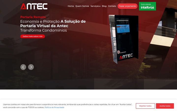 Skjámynd af antecsistemas.com.br