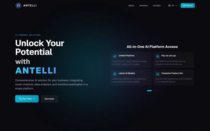 Screenshot of antelli.ai