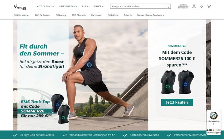 Screenshot of antelope.de