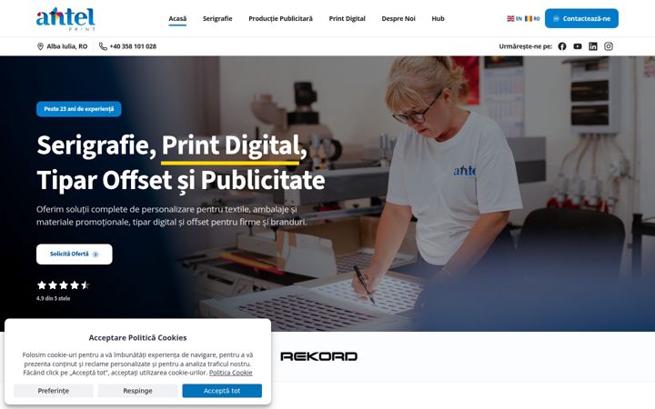 Ekraanipilt saidist antelprint.ro