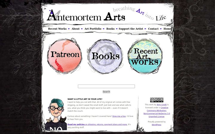 Screenshot von antemortemarts.com