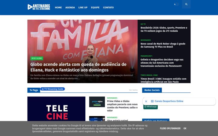 Screenshot of antenadosnatvestreaming.com