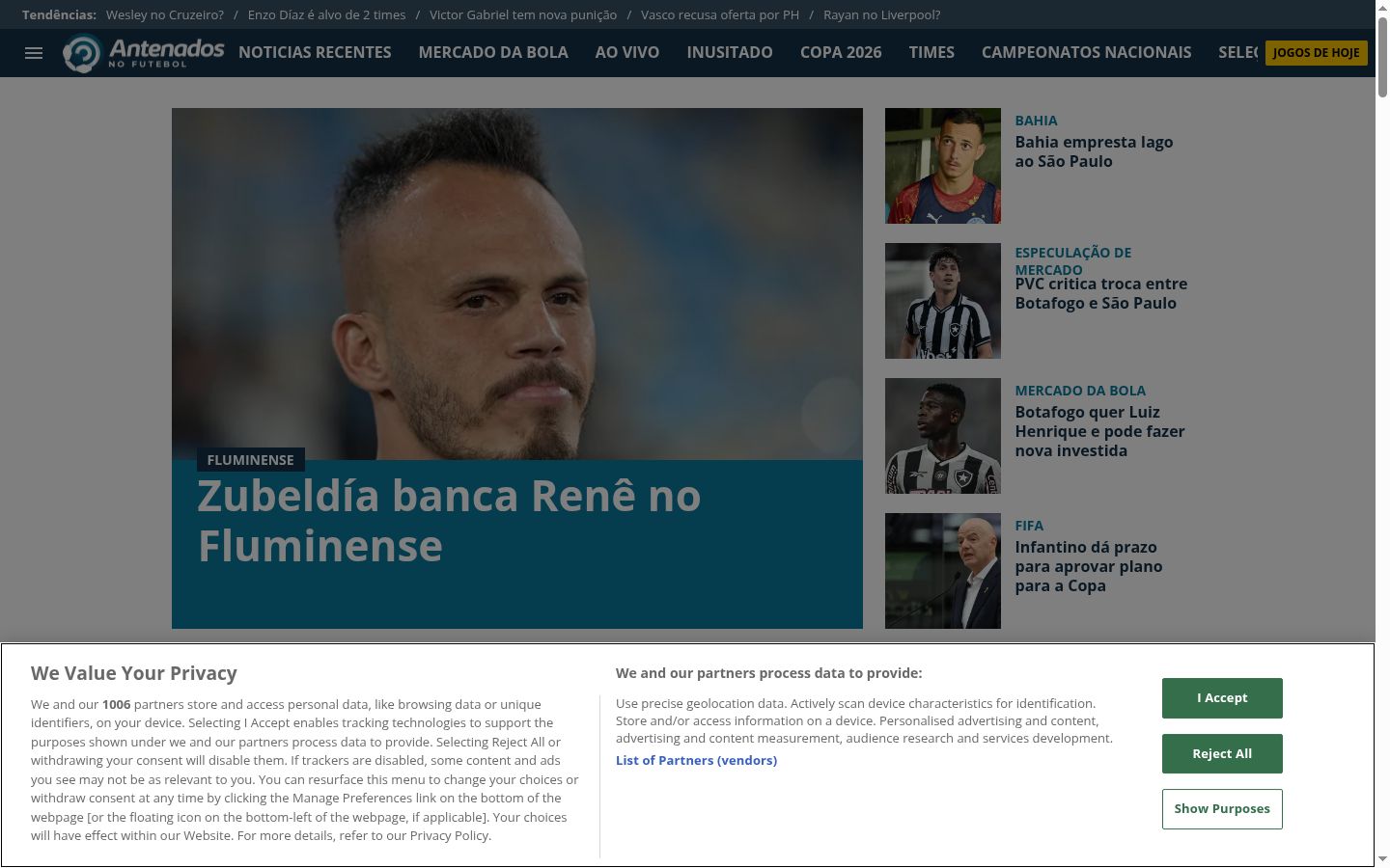 Snímek obrazovky baneru souhlasu zobrazeného před jakoukoli interakcí