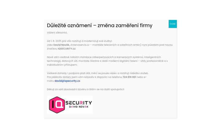 Screenshot of antenaservis.cz