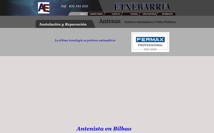Screenshot of antenasetxebarria.com