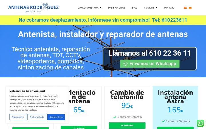 Screenshot of antenasrodriguez.com