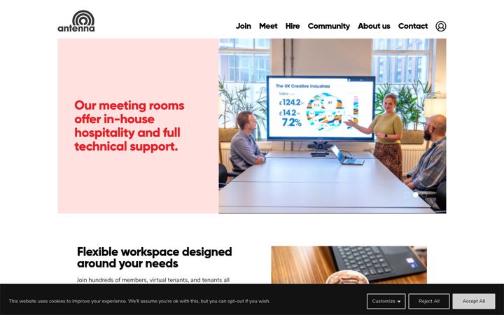 Screenshot of antenna.uk.com