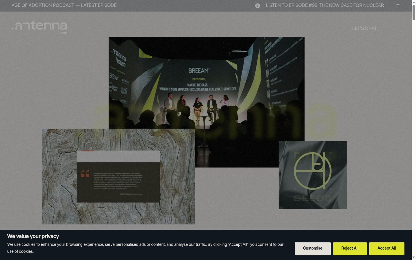 Screenshot des Einwilligungsbanners vor jeglicher Interaktion