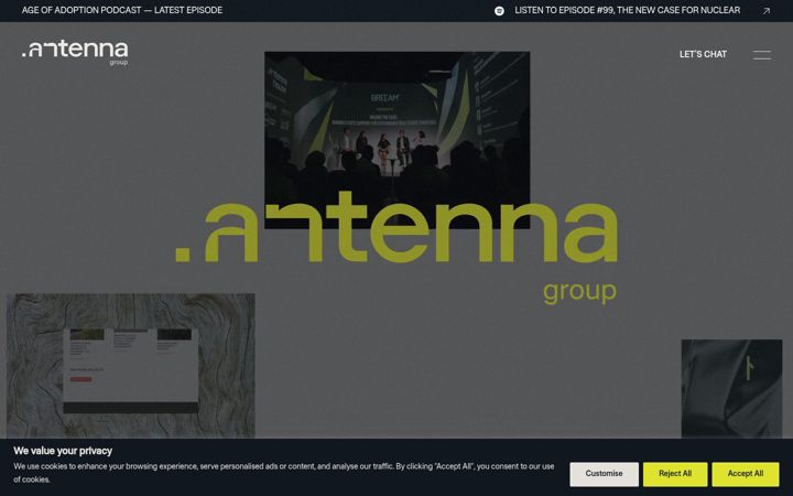 Screenshot von antennagroup.com