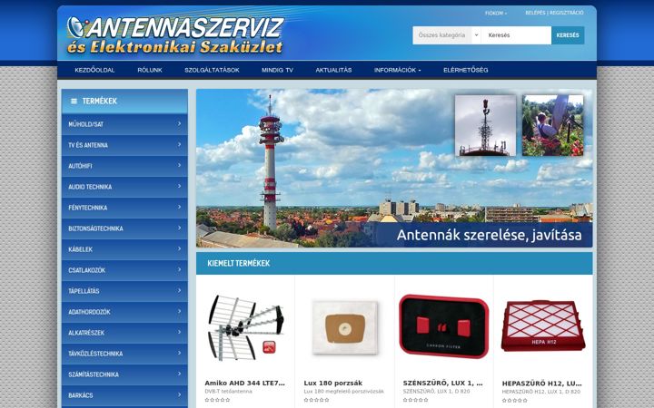 Screenshot ta' antennaszerviz.com