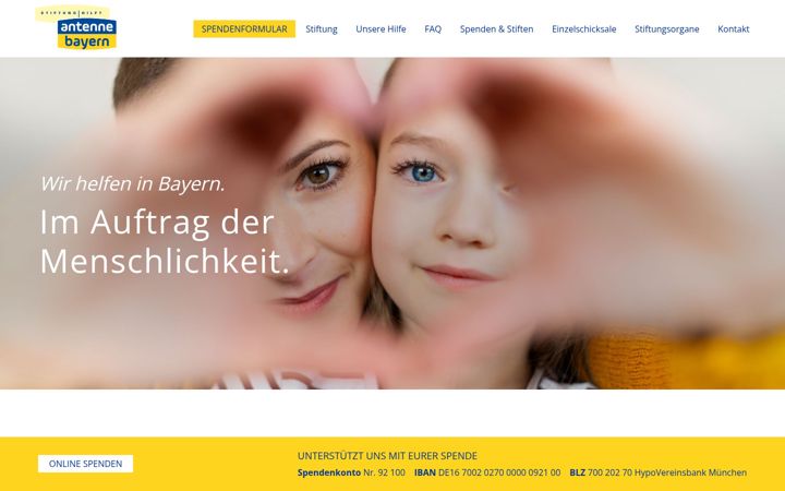 Screenshot of antenne-bayern-hilft.de