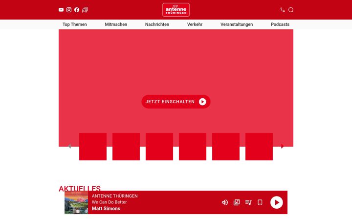 Ekrānuzņēmums no antenne-thueringen.de