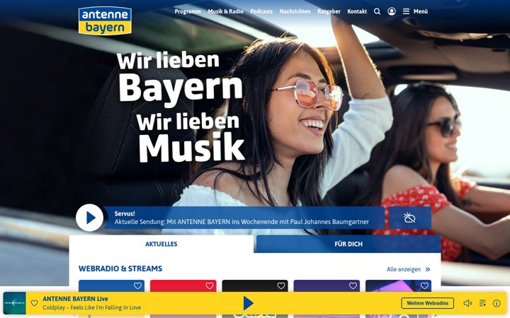 Screenshot ta' antenne.de