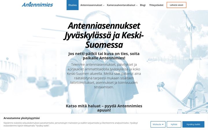 Screenshot of antennimies.fi
