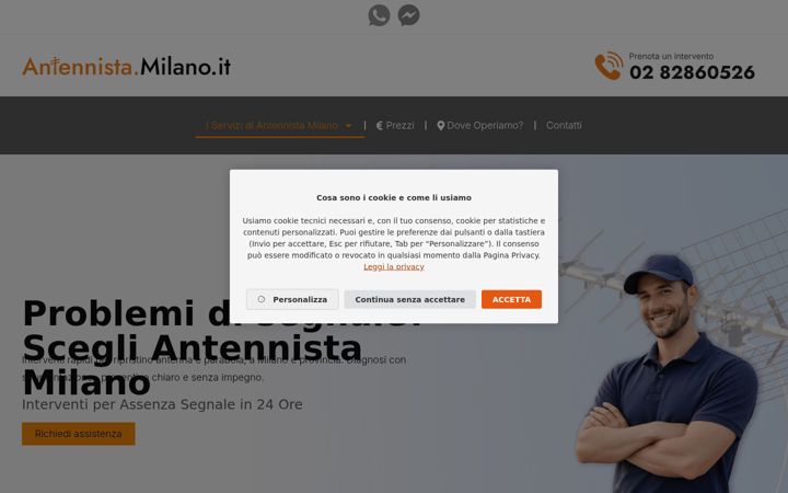 Screenshot von antennista.milano.it