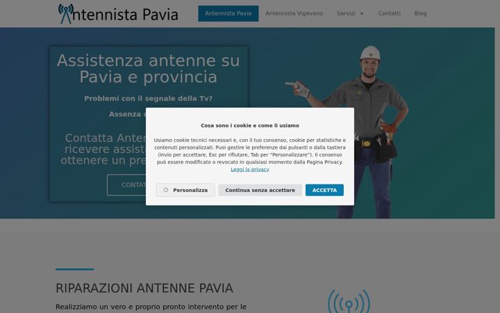 Screenshot von antennista.pavia.it