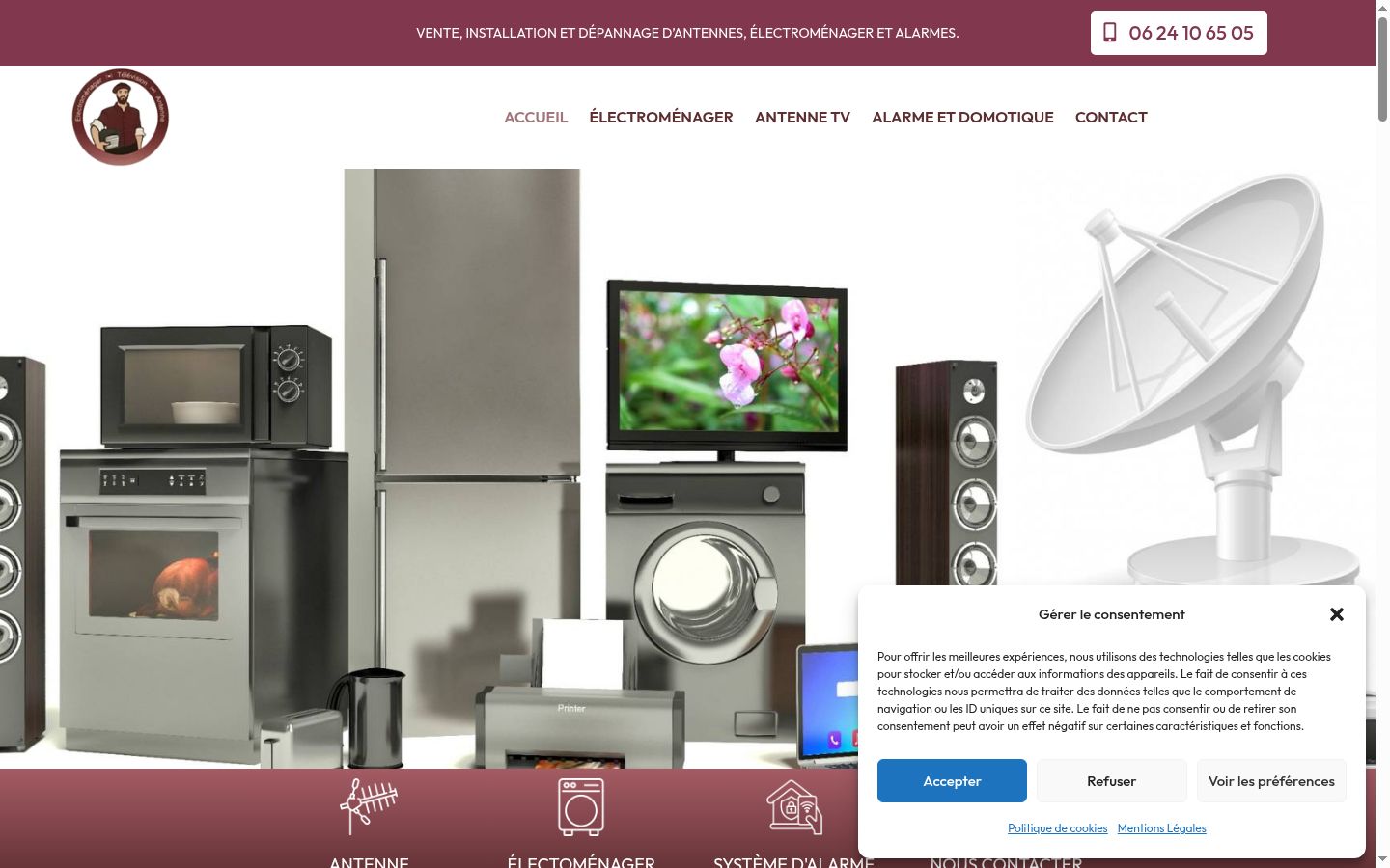 Screenshot del banner di consenso mostrato prima di qualsiasi interazione