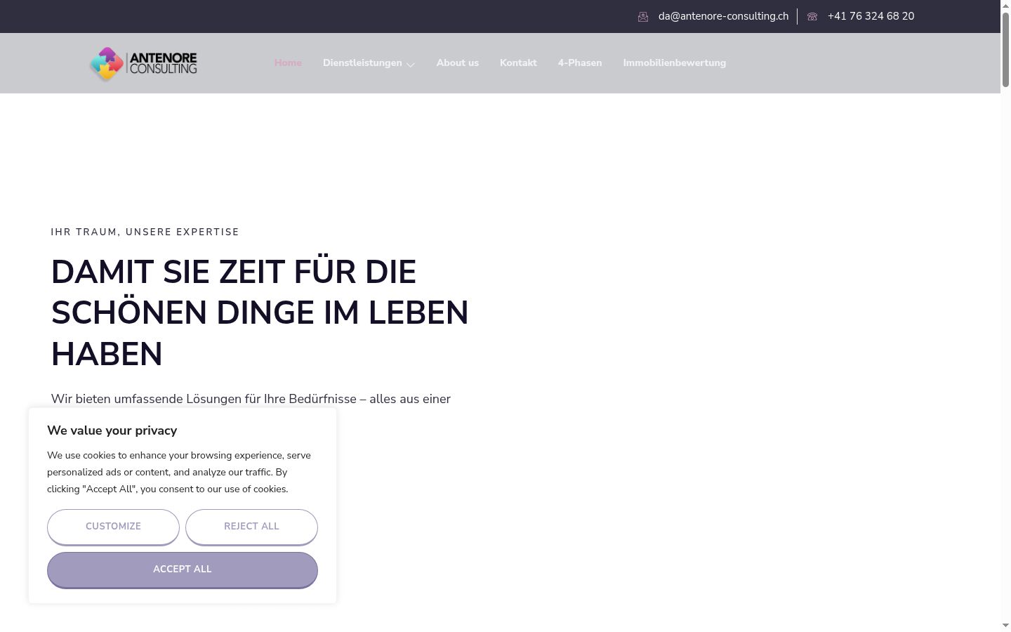 Screenshot van de toestemmingsbanner zoals getoond vóór enige interactie