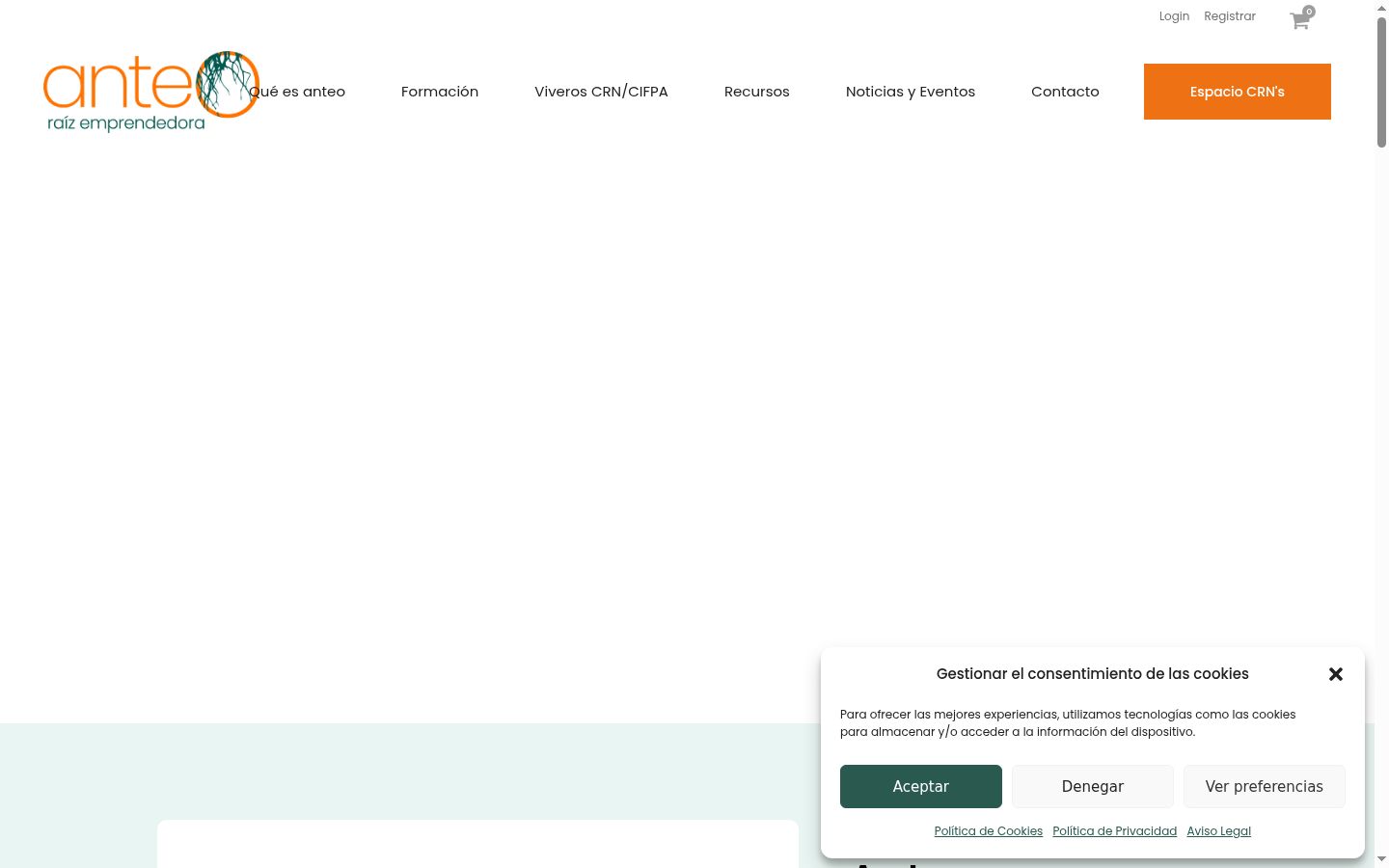 Screenshot of the consent banner shown before any interaction