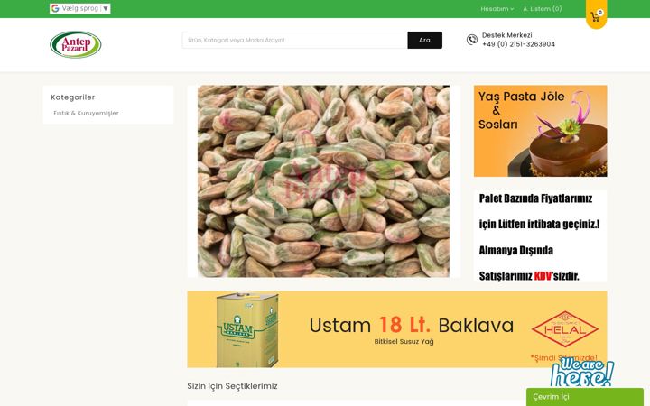 Screenshot of anteppazari.de